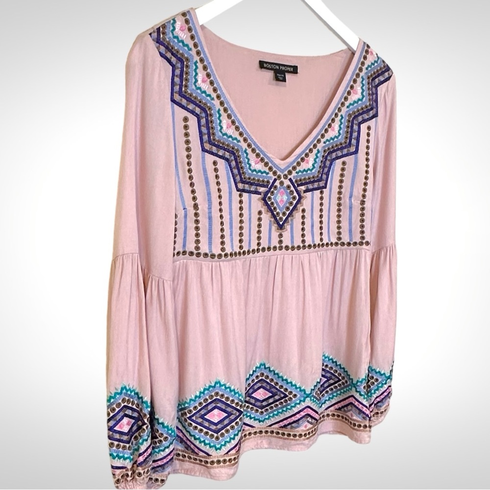 Boston Proper Embroidered Top - Picture 8 of 14